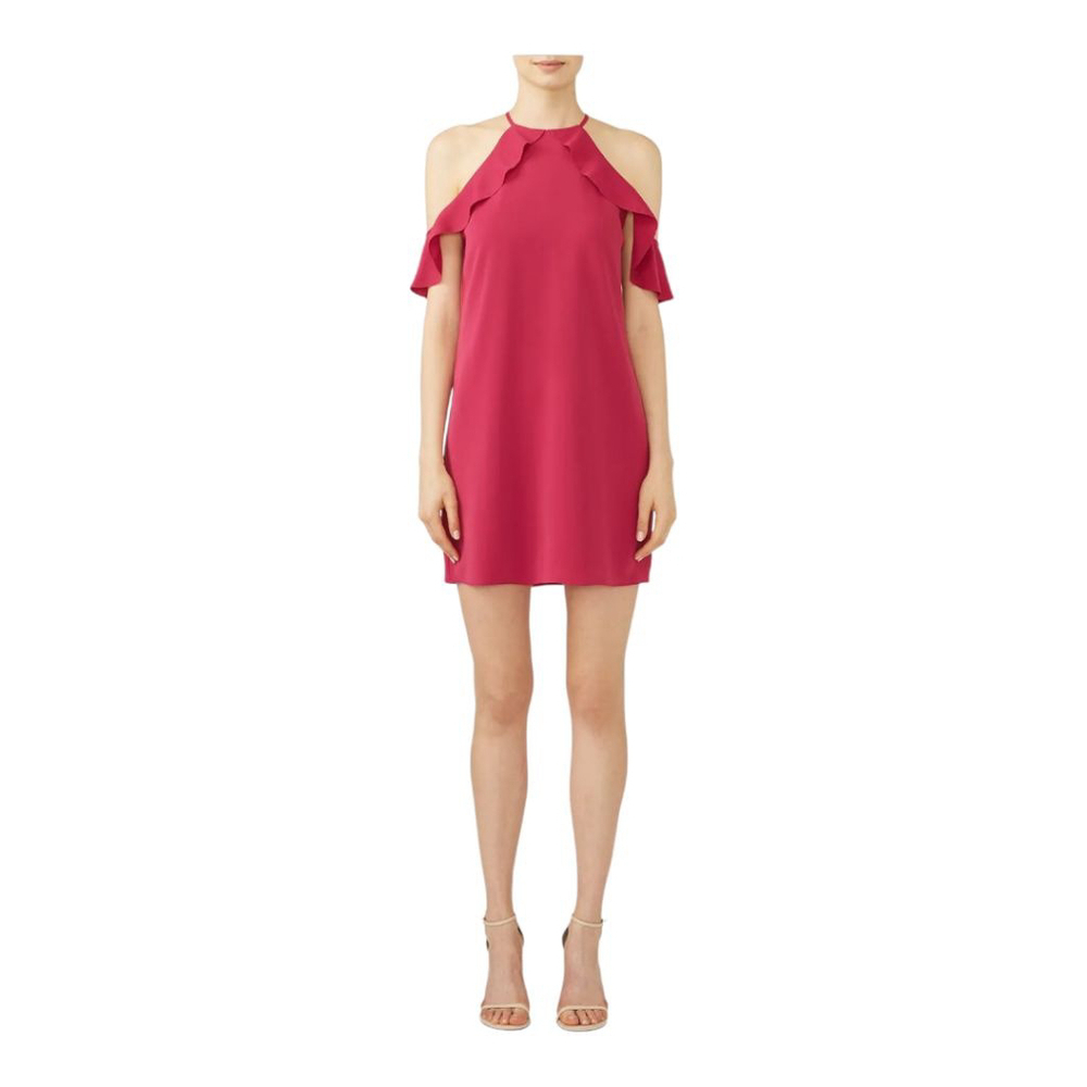 Cooper & Ella Raspberry Saga Off Shoulder Ruffle Dress